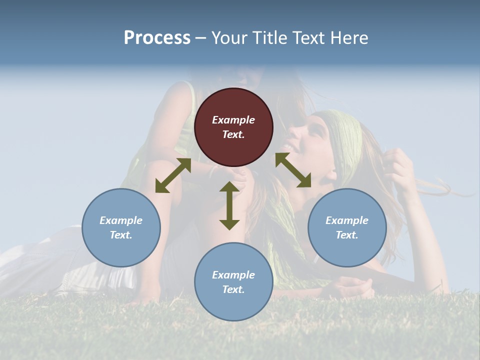 A Mother And Daughter Laying On The Grass PowerPoint Template