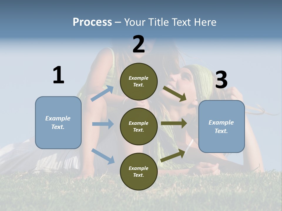 A Mother And Daughter Laying On The Grass PowerPoint Template