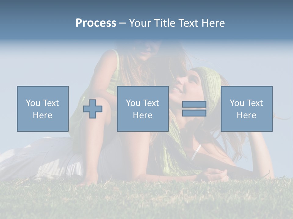 A Mother And Daughter Laying On The Grass PowerPoint Template