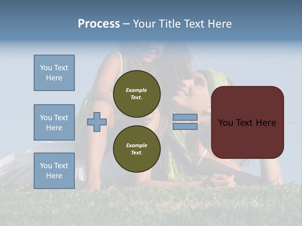 A Mother And Daughter Laying On The Grass PowerPoint Template
