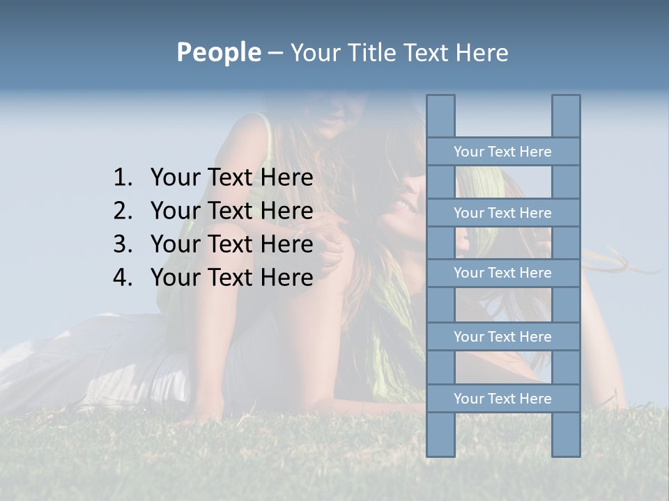 A Mother And Daughter Laying On The Grass PowerPoint Template