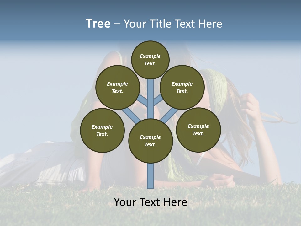A Mother And Daughter Laying On The Grass PowerPoint Template