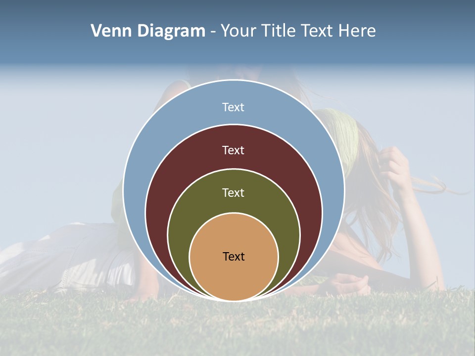 A Mother And Daughter Laying On The Grass PowerPoint Template