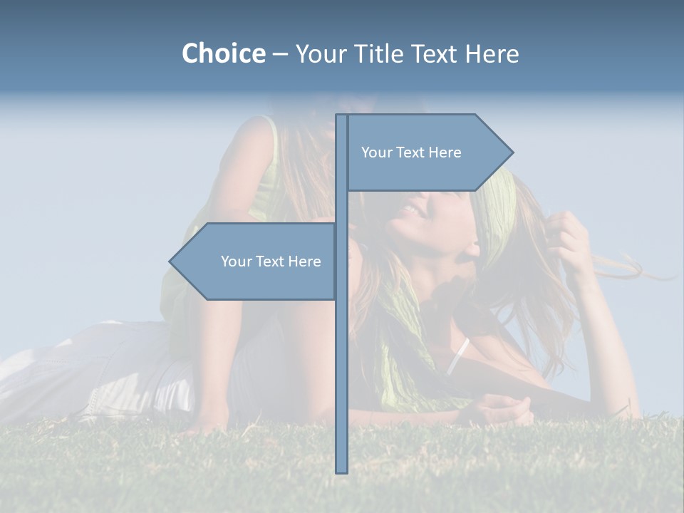 A Mother And Daughter Laying On The Grass PowerPoint Template