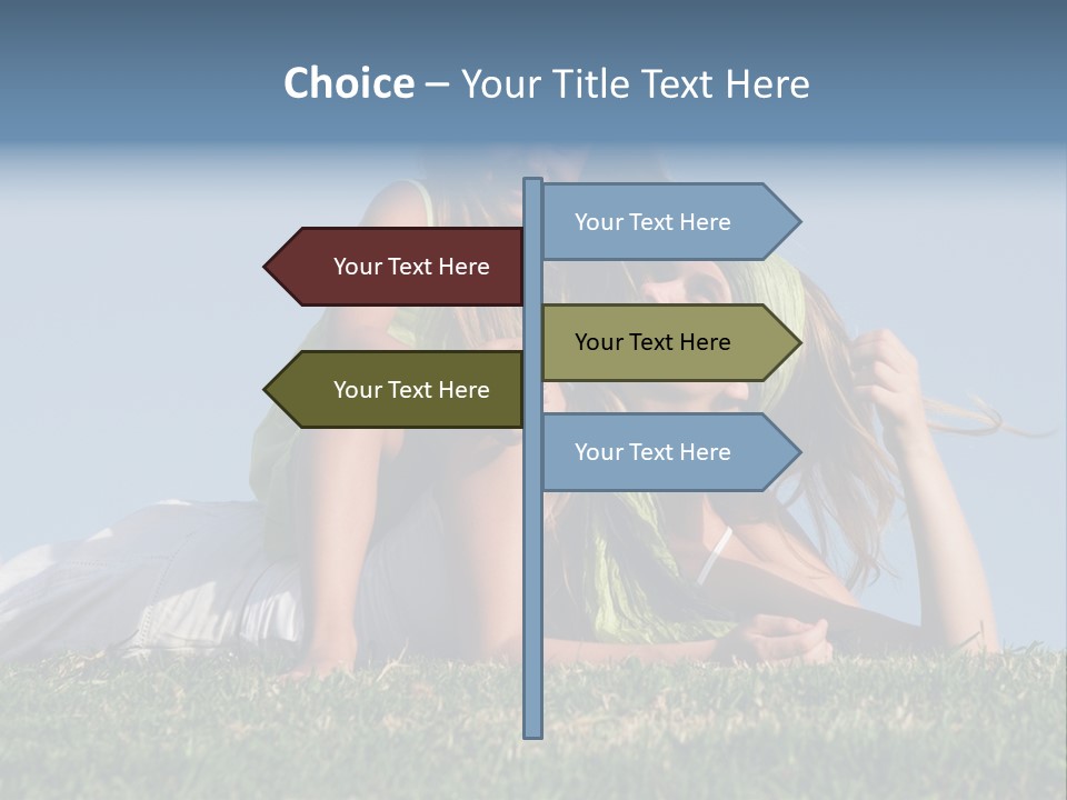 A Mother And Daughter Laying On The Grass PowerPoint Template