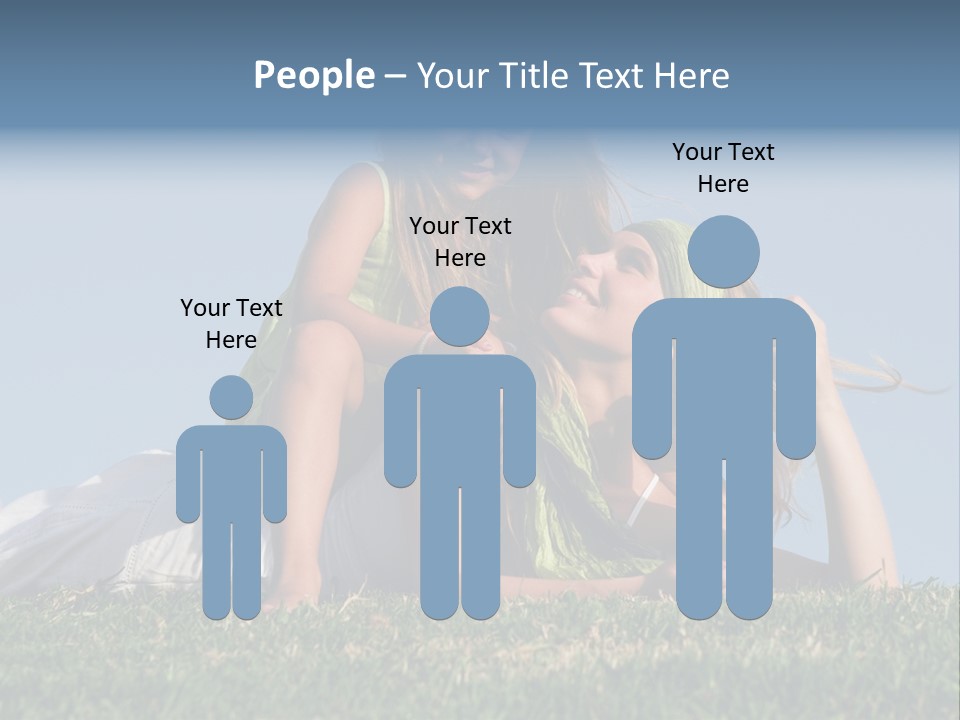 A Mother And Daughter Laying On The Grass PowerPoint Template