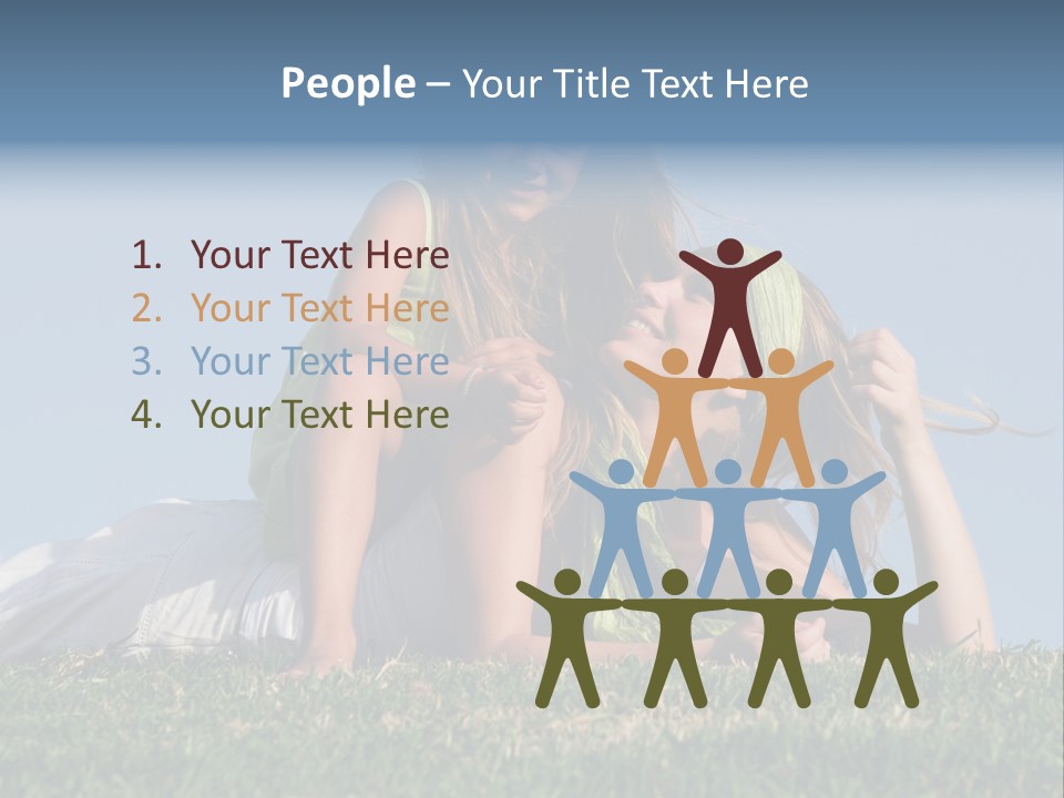 A Mother And Daughter Laying On The Grass PowerPoint Template