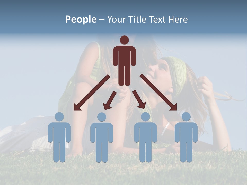 A Mother And Daughter Laying On The Grass PowerPoint Template