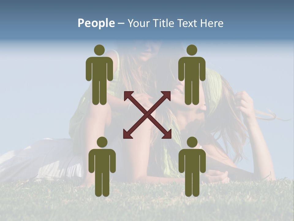 A Mother And Daughter Laying On The Grass PowerPoint Template
