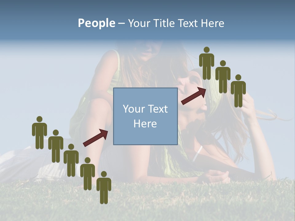 A Mother And Daughter Laying On The Grass PowerPoint Template