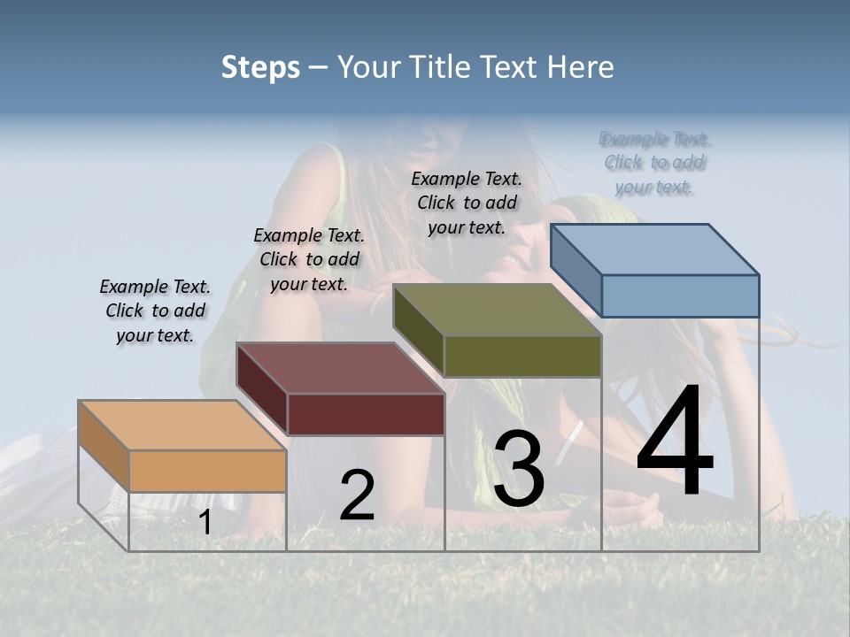 A Mother And Daughter Laying On The Grass PowerPoint Template