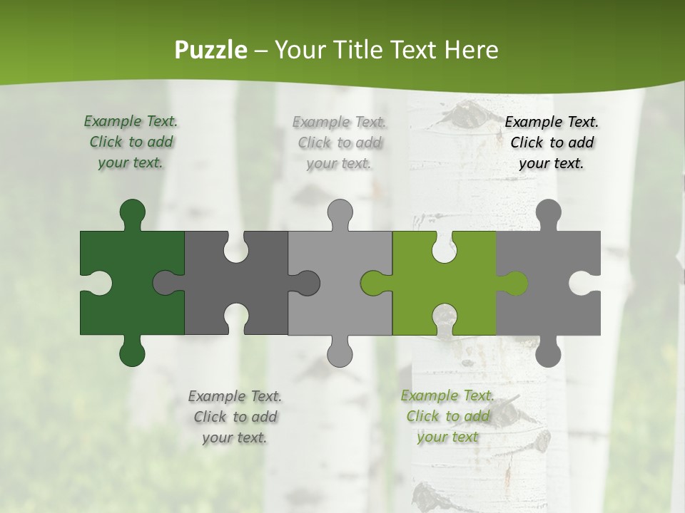 A Group Of White Birch Trees With Green Grass In The Background PowerPoint Template