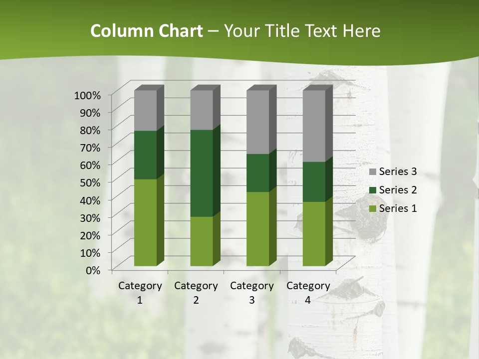 A Group Of White Birch Trees With Green Grass In The Background PowerPoint Template