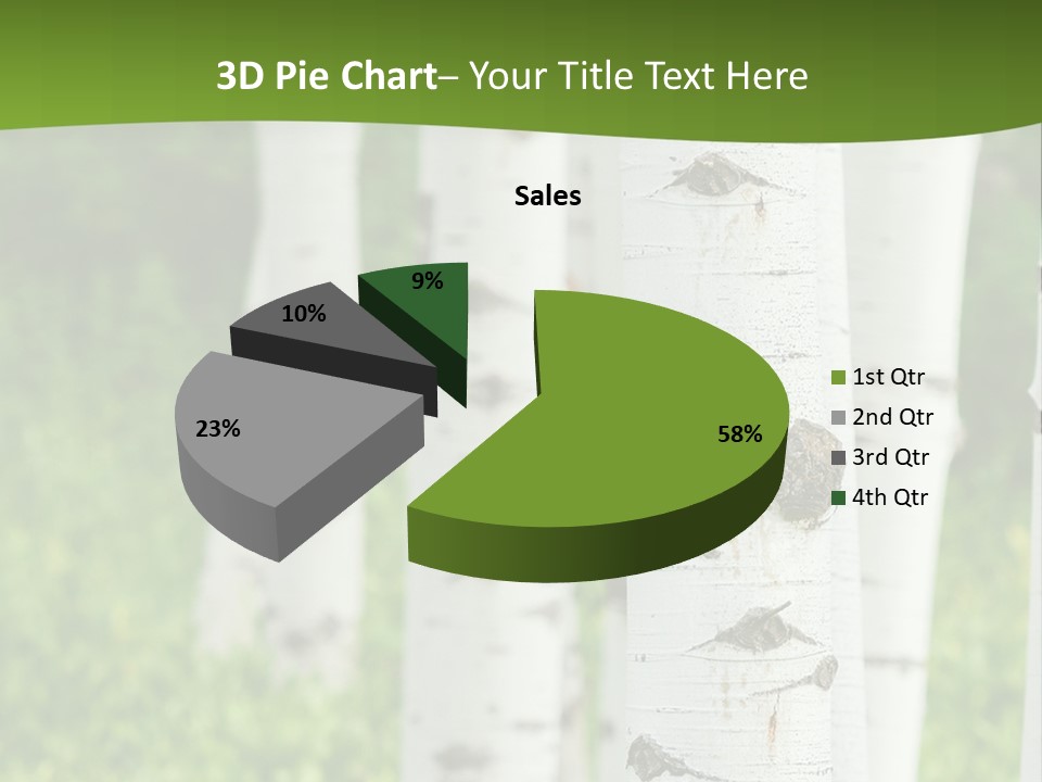 A Group Of White Birch Trees With Green Grass In The Background PowerPoint Template