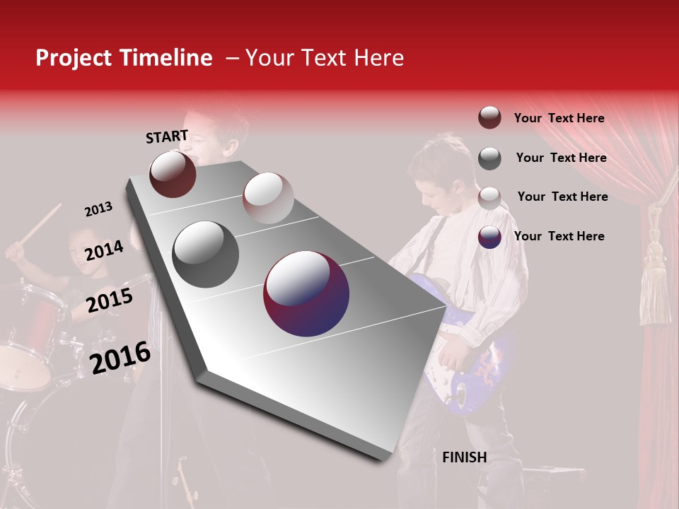 Music Musical Caucasian PowerPoint Template