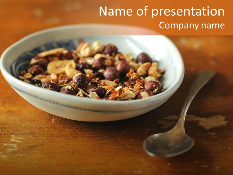 Granola Dried Cranberry Dried Figs PowerPoint Template