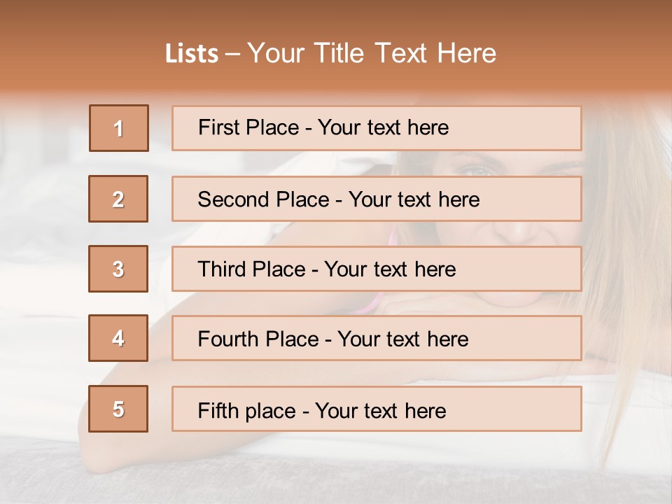 Household Fair Hair Calm PowerPoint Template
