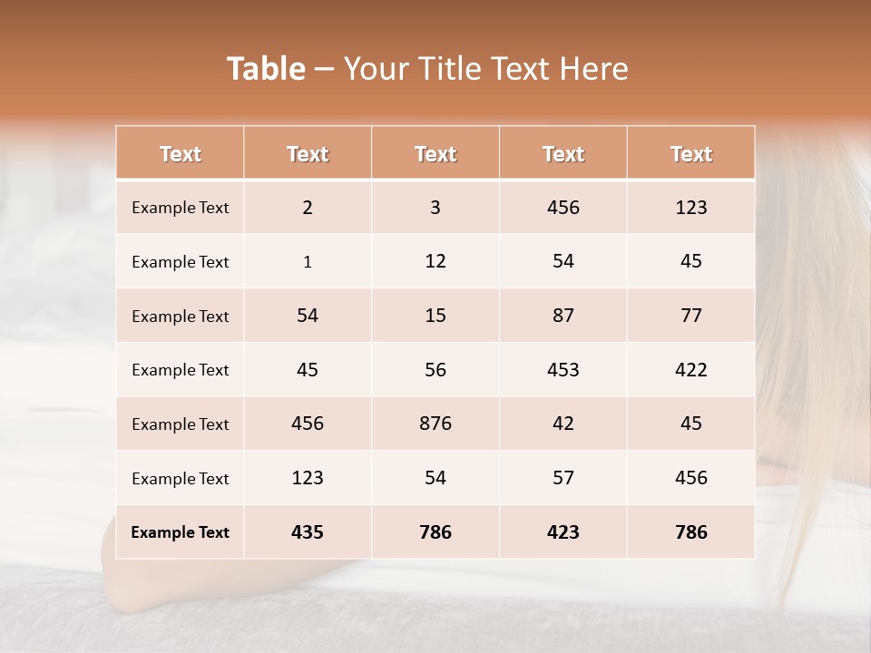 Household Fair Hair Calm PowerPoint Template