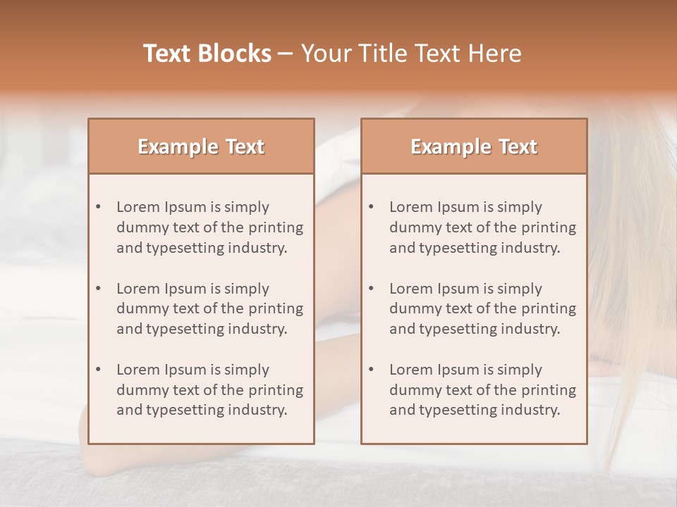 Household Fair Hair Calm PowerPoint Template