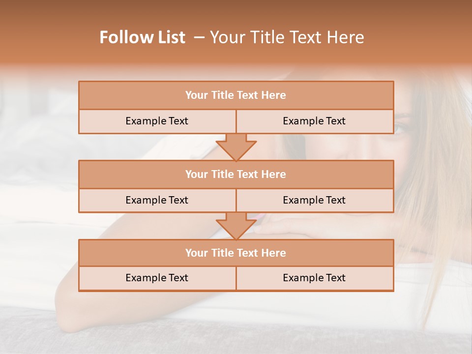 Household Fair Hair Calm PowerPoint Template