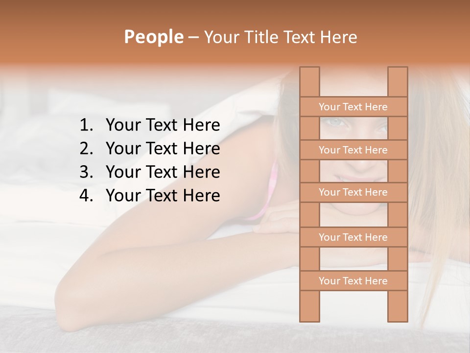 Household Fair Hair Calm PowerPoint Template