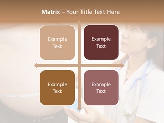 A Pregnant Woman Measuring Her Belly With A Stethoscope PowerPoint Template