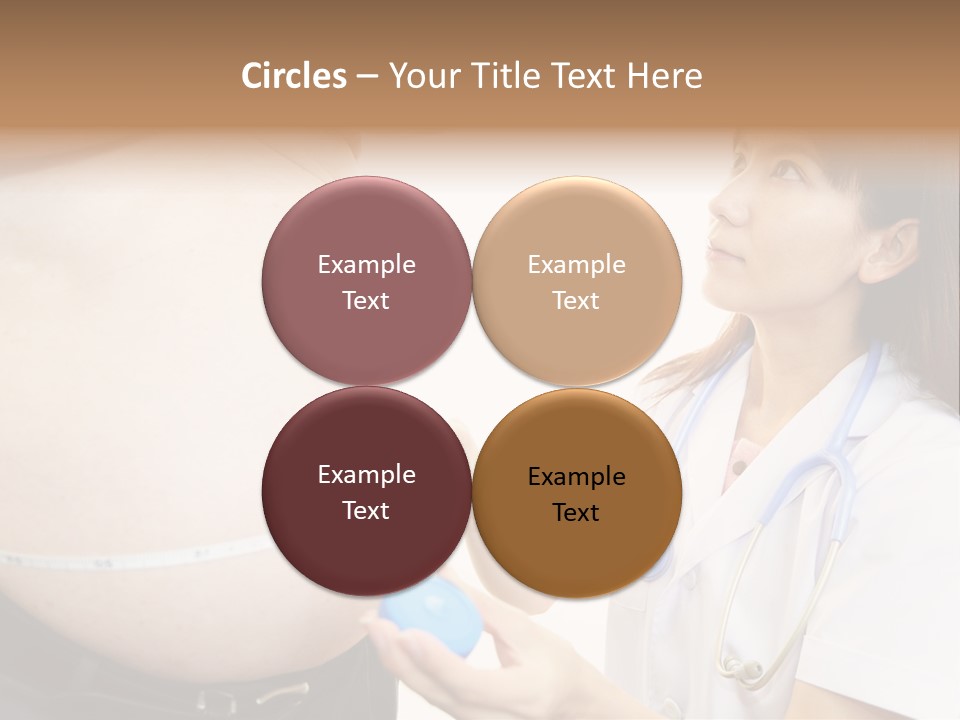 A Pregnant Woman Measuring Her Belly With A Stethoscope PowerPoint Template