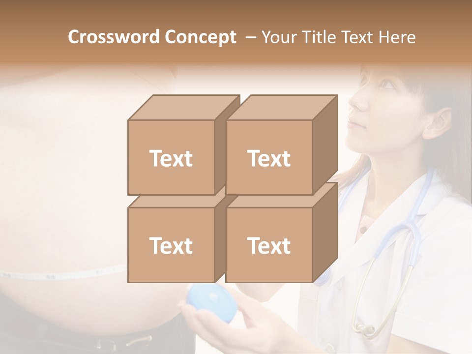 A Pregnant Woman Measuring Her Belly With A Stethoscope PowerPoint Template
