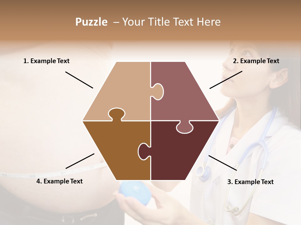 A Pregnant Woman Measuring Her Belly With A Stethoscope PowerPoint Template