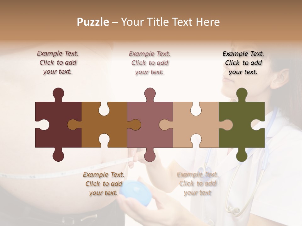 A Pregnant Woman Measuring Her Belly With A Stethoscope PowerPoint Template