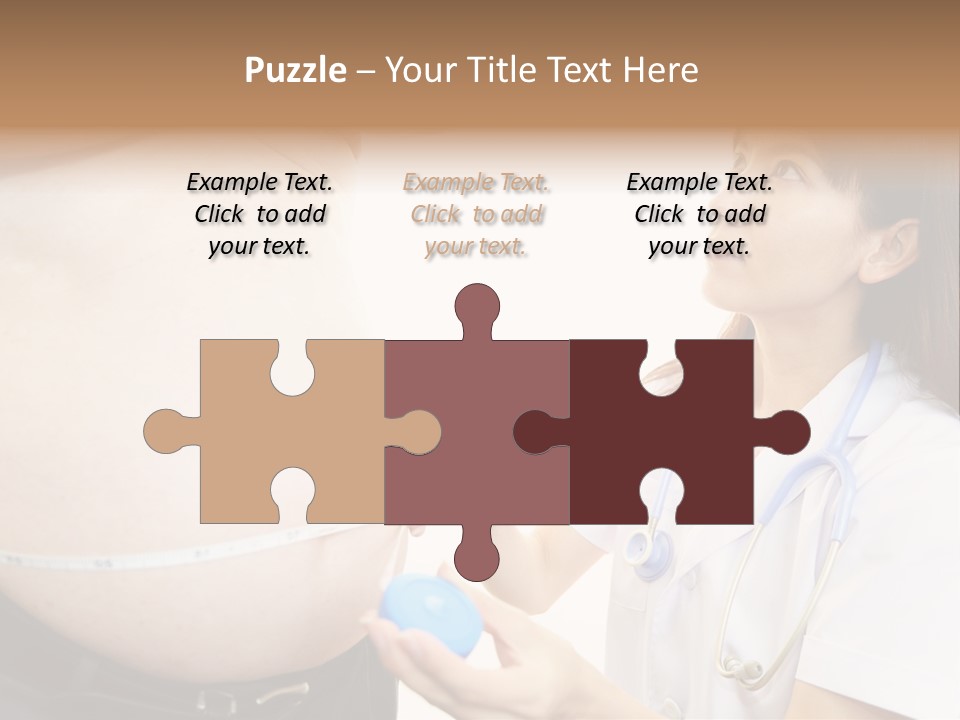 A Pregnant Woman Measuring Her Belly With A Stethoscope PowerPoint Template