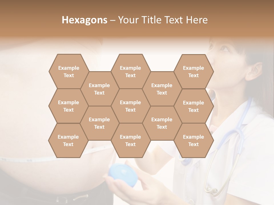 A Pregnant Woman Measuring Her Belly With A Stethoscope PowerPoint Template