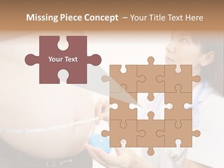 A Pregnant Woman Measuring Her Belly With A Stethoscope PowerPoint Template