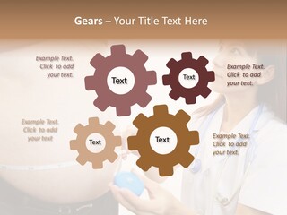 A Pregnant Woman Measuring Her Belly With A Stethoscope PowerPoint Template