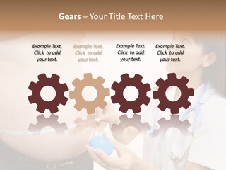 A Pregnant Woman Measuring Her Belly With A Stethoscope PowerPoint Template