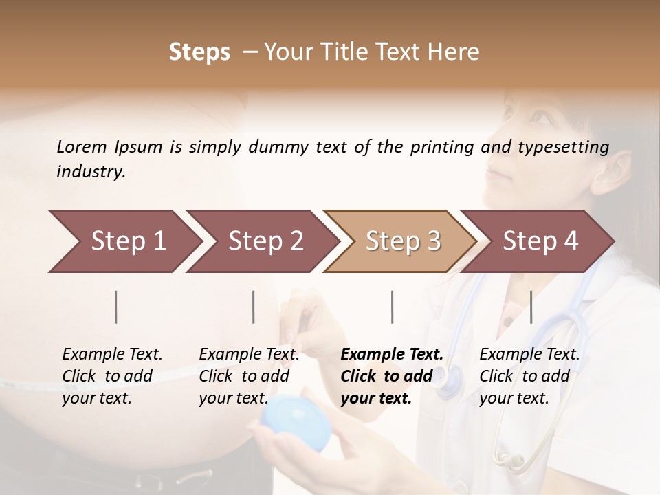 A Pregnant Woman Measuring Her Belly With A Stethoscope PowerPoint Template