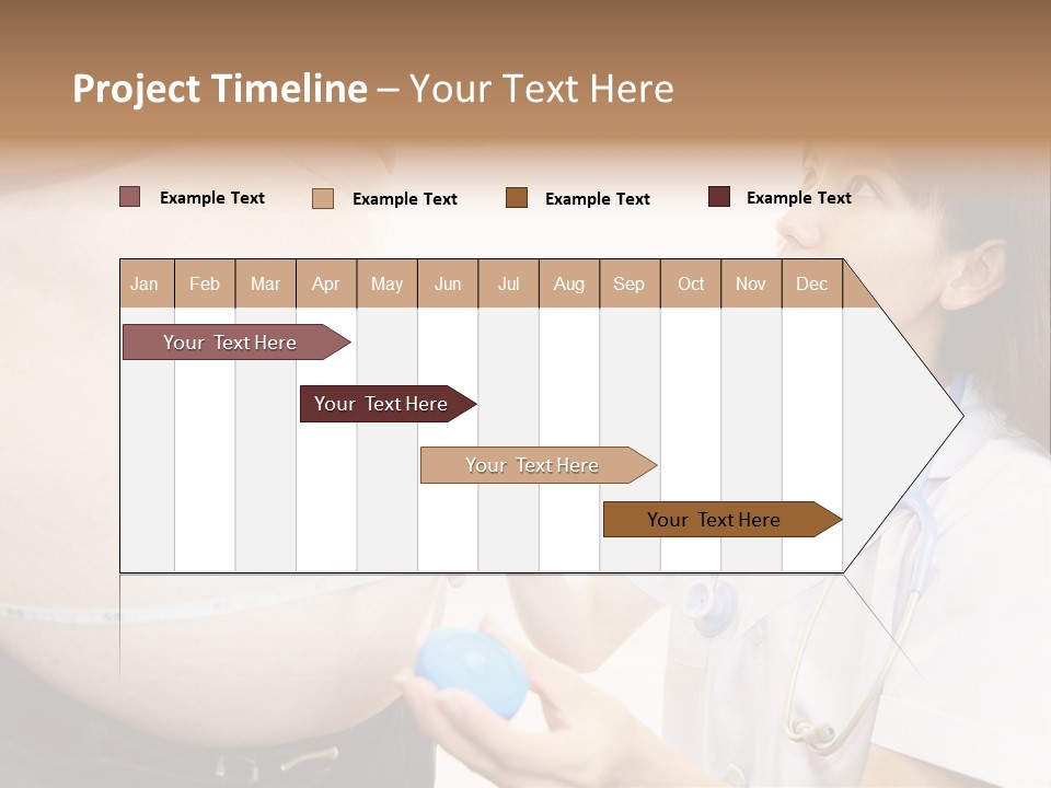 A Pregnant Woman Measuring Her Belly With A Stethoscope PowerPoint Template