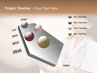 A Pregnant Woman Measuring Her Belly With A Stethoscope PowerPoint Template