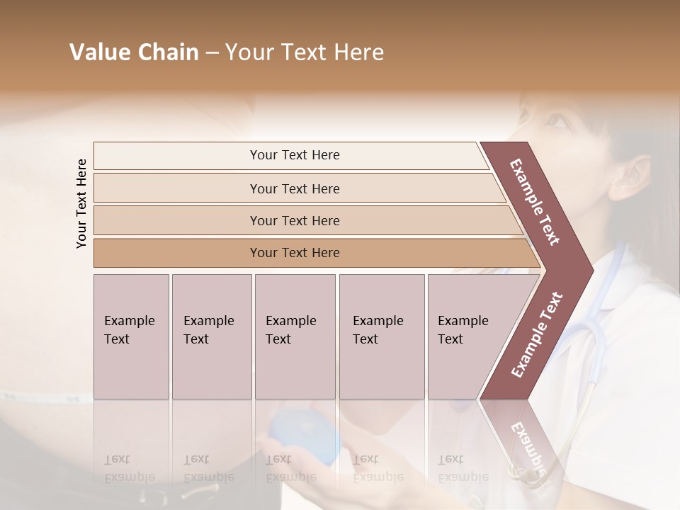 A Pregnant Woman Measuring Her Belly With A Stethoscope PowerPoint Template