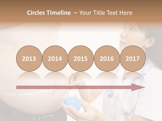 A Pregnant Woman Measuring Her Belly With A Stethoscope PowerPoint Template