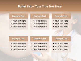 A Pregnant Woman Measuring Her Belly With A Stethoscope PowerPoint Template