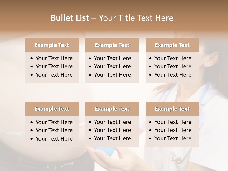 A Pregnant Woman Measuring Her Belly With A Stethoscope PowerPoint Template