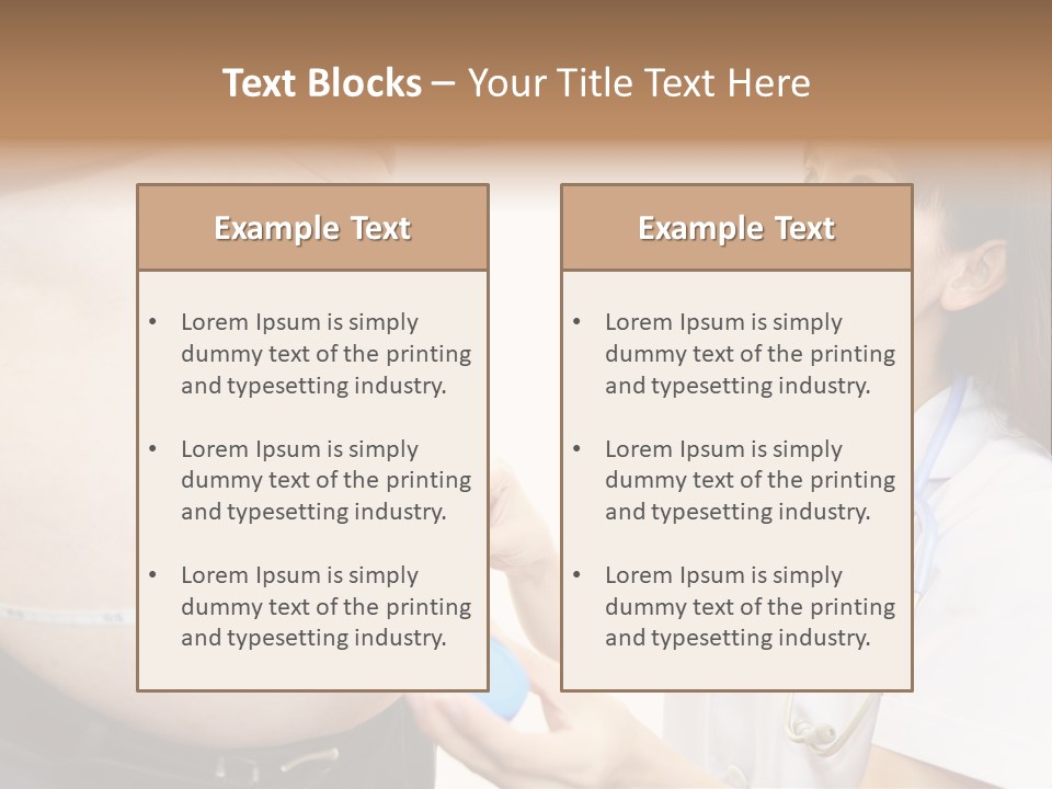 A Pregnant Woman Measuring Her Belly With A Stethoscope PowerPoint Template