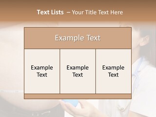 A Pregnant Woman Measuring Her Belly With A Stethoscope PowerPoint Template