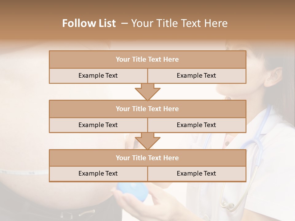 A Pregnant Woman Measuring Her Belly With A Stethoscope PowerPoint Template