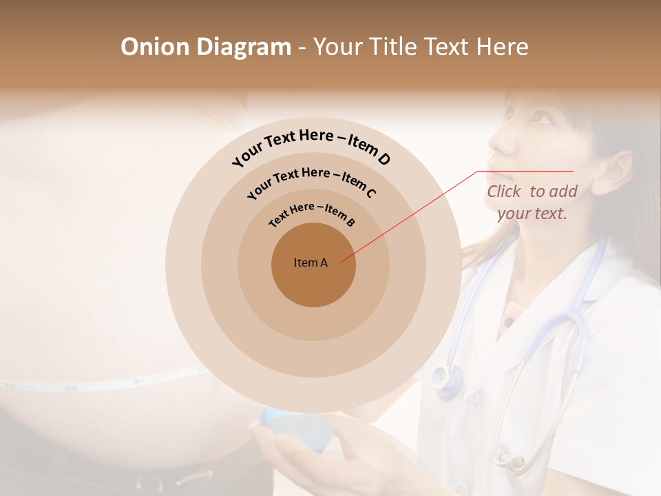 A Pregnant Woman Measuring Her Belly With A Stethoscope PowerPoint Template
