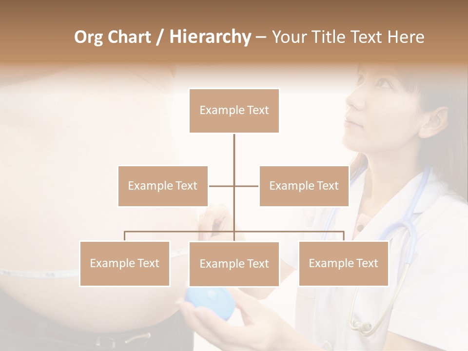 A Pregnant Woman Measuring Her Belly With A Stethoscope PowerPoint Template