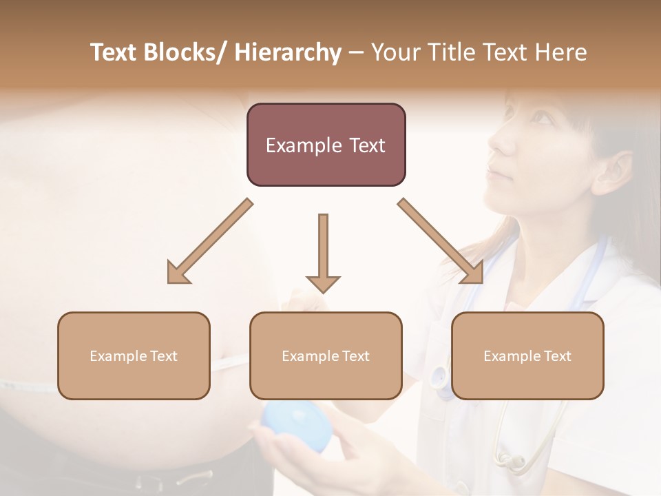 A Pregnant Woman Measuring Her Belly With A Stethoscope PowerPoint Template