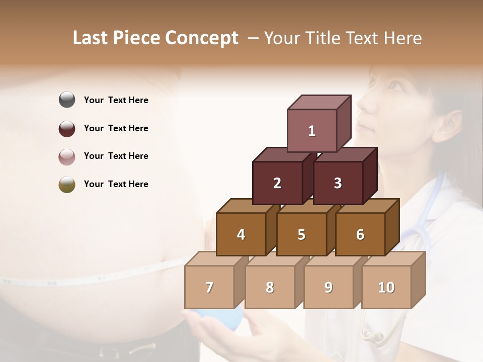 A Pregnant Woman Measuring Her Belly With A Stethoscope PowerPoint Template