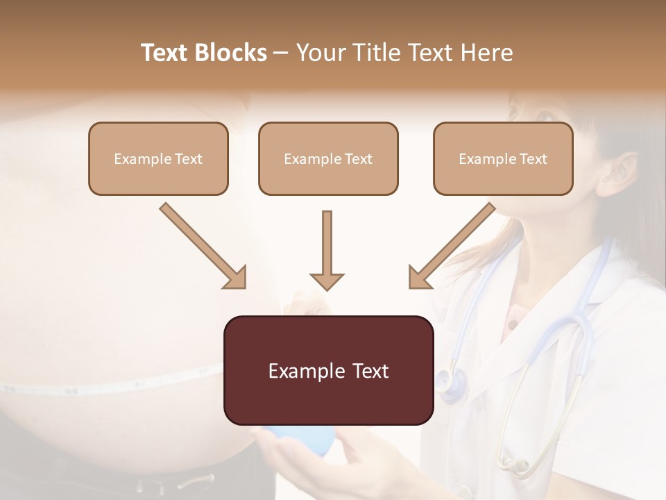 A Pregnant Woman Measuring Her Belly With A Stethoscope PowerPoint Template